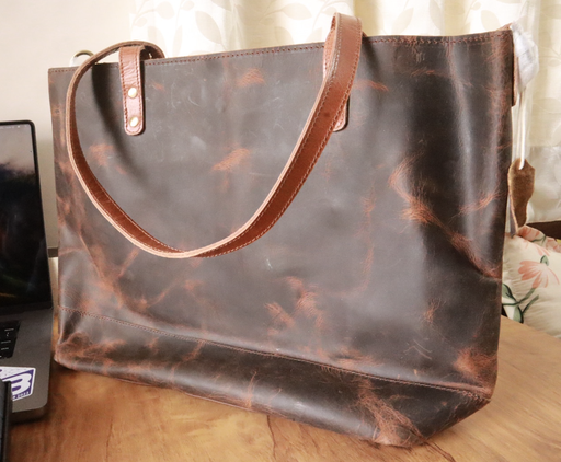 Buffalo Leather Tote Brown Women's Purse